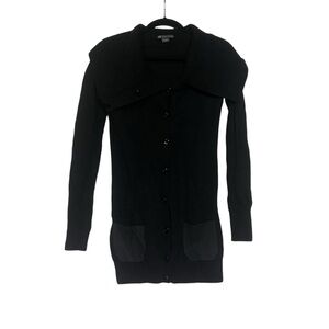 Armani Exchange Shawl Cardigan Black Size Small Wool Knit Pockets Lagenlook